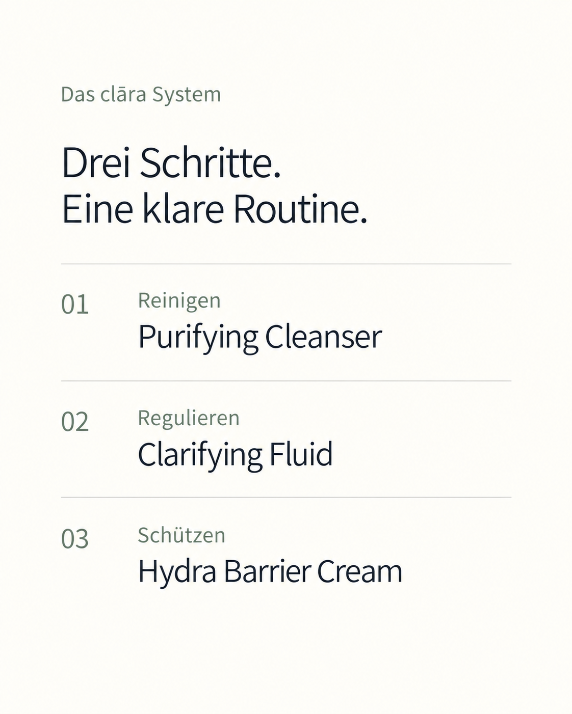 clāra Pflegeroutine in 3 Schritten